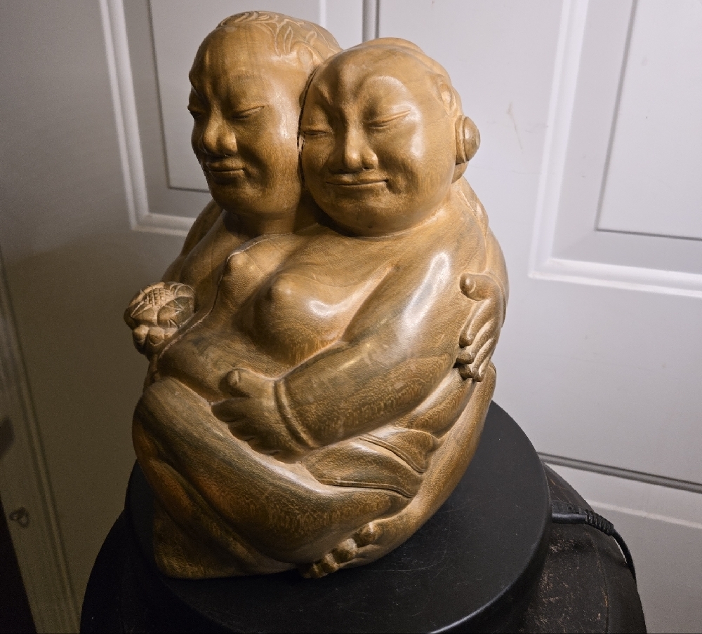 Buddha Wayan Signed Ida B. Marka Iwi Purne Bali Hand Carved Wooden Sculpture - Picture 2 of 14